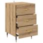 Preview: Nachttisch Artisan-Eiche 40 x 40 x 66 cm Holzwerkstoff