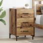 Preview: ARDEBO.de - Nachttisch Altholz 40 x 40 x 66 cm Holzwerkstoff