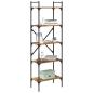 Preview: Bücherregal 5 Ebenen 56 x 32 x 174 cm Holzwerkstoff Altholz
