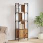 Preview: ARDEBO.de - Bücherregal 6 Ebenen 44,5 x 30 x 154,5 cm Holzwerkstoff Altholz