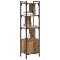 Preview: Bücherregal 6 Ebenen 44,5 x 30 x 154,5 cm Holzwerkstoff Altholz