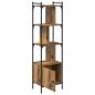 Preview: Bücherregal 6 Ebenen 44,5 x 30 x 154,5 cm Holzwerkstoff Altholz