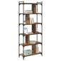 Preview: B?cherregal 5 Ebenen 76 x 32 x 192 cm Holzwerkstoff Altholz