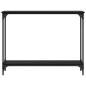 Preview: Konsolentisch Schwarz Eichen-Optik 100 x 22,5 x 75 cm