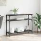 Preview: ARDEBO.de - Konsolentisch Schwarz Eichen-Optik 100 x 29 x 75 cm