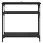Preview: Konsolentisch Schwarz Eichen-Optik 75 x 29 x 75 cm