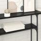 Preview: Konsolentisch Schwarz Eichen-Optik 146 x 22.5 x 75 cm