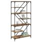 Preview: B?cherregal 9 Ebenen 91 x 36 x 176 cm Holzwerkstoff Altholz