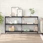 Preview: ARDEBO.de - Konsolentisch Schwarz Eichen-Optik 156 x 28 x 80,5 cm