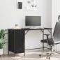 Preview: ARDEBO.de - Computertisch Schwarz Eichen-Optik 131 x 48 x 75 cm