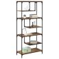 Preview: Bücherregal 6 Ebenen 81 x 36 x 176 cm Holzwerkstoff Altholz