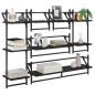 Preview: Wandregal-Set 6 stk. Schwarz Eichen-Optik 100 x 25 x 30 cm