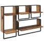 Preview: Wandregal-Set 4 stk. Altholz 65 x 25 x 30 cm Holzwerkstoff