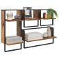 Preview: Wandregal-Set 4 stk. Altholz 65 x 25 x 30 cm Holzwerkstoff