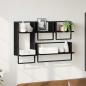 Preview: ARDEBO.de - Wandregal-Set 4 stk. Schwarz Eichen-Optik 65 x 25 x 30 cm