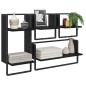 Preview: Wandregal-Set 4 stk. Schwarz Eichen-Optik 65 x 25 x 30 cm