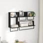 Preview: Wandregal-Set 4 stk. Schwarz Eichen-Optik 65 x 25 x 30 cm