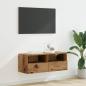 Preview: ARDEBO.de - TV-Wandschrank 80 x 30 x 30 cm Altholz Holzwerkstoff