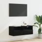 Preview: ARDEBO.de - TV-Wandschrank 80 x 30 x 30 cm Schwarz Eichen-Optik