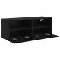 Preview: TV-Wandschrank 80 x 30 x 30 cm Schwarz Eichen-Optik