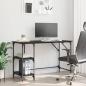 Preview: ARDEBO.de - Schreibtisch Schwarz Eichen-Optik 120 x 50 x 75 cm