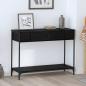 Preview: ARDEBO.de - Konsolentisch Schwarz Eichen-Optik 100 x 34,5 x 75 cm