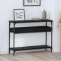 Preview: ARDEBO.de - Konsolentisch Schwarz Eichen-Optik 100 x 29 x 75 cm