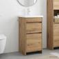 Preview: ARDEBO.de - Badezimmerschrank mit Waschbecken Artisan-Eiche