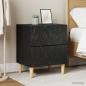 Preview: Nachttisch 2 stk. Schwarz 43 x 34,5 x 48 cm Holzwerkstoff