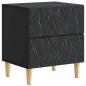 Preview: Nachttisch 2 stk. Schwarz 43 x 34,5 x 48 cm Holzwerkstoff