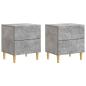 Preview: Nachttisch 2 stk. Betongrau 43 x 34,5 x 48 cm Holzwerkstoff