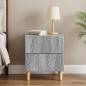 Preview: ARDEBO.de - Nachttisch Grau Sonoma 43 x 34,5 x 48 cm Holzwerkstoff