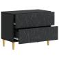 Preview: Nachttisch Schwarz 62 x 34,5 x 48 cm Holzwerkstoff