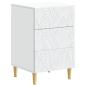 Preview: Nachttisch Weiß 43 x 39,5 x 66,5 cm Holzwerkstoff