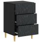 Preview: Nachttisch Schwarz 43 x 39,5 x 66,5 cm Holzwerkstoff