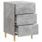 Preview: Nachttisch Betongrau 43 x 39,5 x 66,5 cm Holzwerkstoff