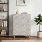 Preview: ARDEBO.de - Schubladenschrank Betongrau 66 x 34,5 x 90 cm Holzwerkstoff