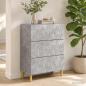 Preview: Schubladenschrank Betongrau 66 x 34,5 x 90 cm Holzwerkstoff