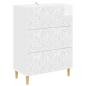 Preview: Schubladenschrank Hochglanz Weiß 66 x 34,5 x 90 cm