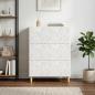 Preview: Schubladenschrank Hochglanz Weiß 66 x 34,5 x 90 cm