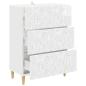 Preview: Schubladenschrank Hochglanz Weiß 66 x 34,5 x 90 cm