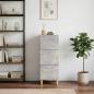 Preview: ARDEBO.de - Schubladenschrank 33 x 34,5 x 90 cm Holzwerkstoff Betongrau