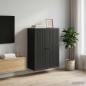 Preview: ARDEBO.de - Wandschrank Schwarz 66 x 34,5 x 90 cm Holzwerkstoff