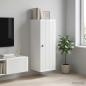 Preview: ARDEBO.de - Wandschrank 33 x 34,5 x 90 cm Holzwerkstoff Hochglanz Wei?