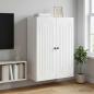 Preview: ARDEBO.de - Wandschrank Weiß 66 x 34,5 x 90 cm Holzwerkstoff