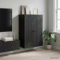 Preview: ARDEBO.de - Wandschrank Schwarz 66 x 34,5 x 90 cm Holzwerkstoff