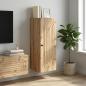Preview: ARDEBO.de - Wandschrank 33 x 34,5 x 90 cm Holzwerkstoff Artisan-Eiche