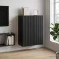 Preview: ARDEBO.de - Wandschrank 66 x 34,5 x 90 cm Holzwerkstoff Schwarz