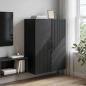 Preview: ARDEBO.de - Wandschrank Schwarz 66 x 34,5 x 90 cm Holzwerkstoff
