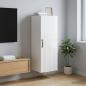 Preview: ARDEBO.de - Wandschrank Hochglanz Weiß 33 x 34,5 x 90 cm Holzwerkstoff